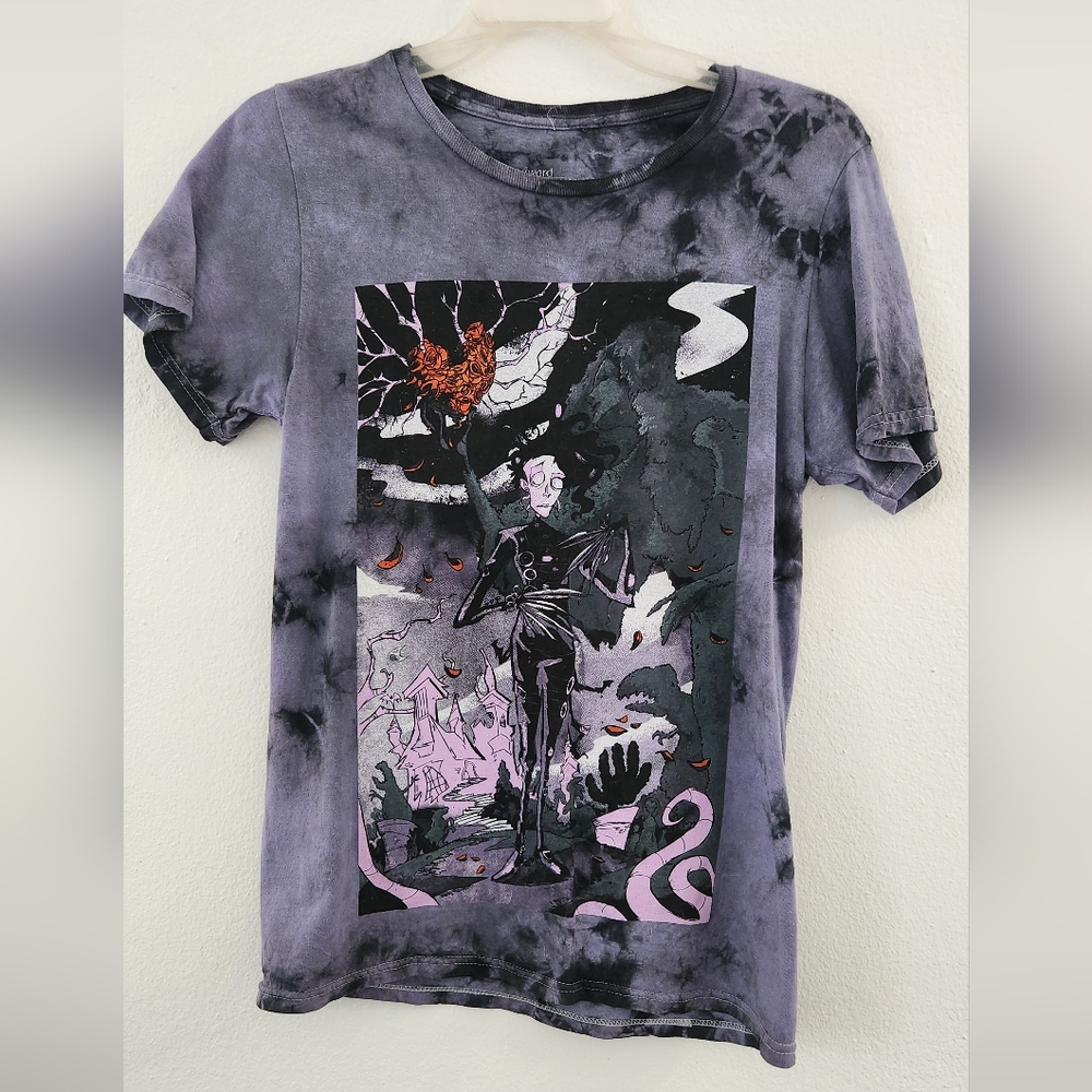 Edward Scissorhands Sketch Art Wash Boyfriend Fit Girls T-Shirt Size Sma… - Picture 5 of 11